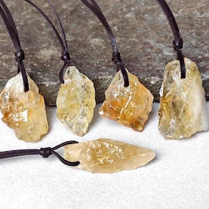 Citrine Crystal Pendant Necklace - Handmade Birthstone Jewelry for Him or Her - Perfect Best Friend Gift