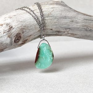 Chrysopras Kristall Halskette - Jade Stein Anhänger Kette - Birthstone Weihnachtsgeschenk