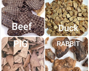 4x Livers Combo in One (Duck, Beef, Rabbit, Pig) - Healthy Dog Treats, suitable for Holistic Rotation Feeding Menu, Convenience Pack