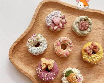 Hamster Artisan Mini Donuts, Healthy Homemade Handmade small pet treats, hamster/rat treats