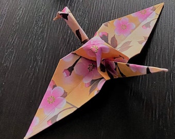 Origami Kraniche BLUMEN -10x10cm- (Hochzeit, Geburtstag, Party, Feier, Geschenk, Dekoration, Papierkraniche)