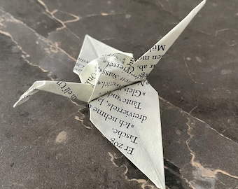 Origami Kraniche BUCH (Literatur, Hochzeit, Geburtstag, Party, Feier, Geschenk, Dekoration, Papierkraniche, Recycling)