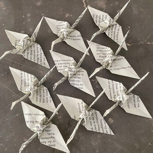 Origami Kraniche BUCH Literatur, Hochzeit, Geburtstag, Party, Feier, Geschenk, Dekoration, Papierkraniche, Recycling Bild 3