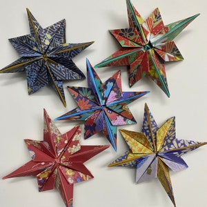 Star / Poinsettia -10 x 10 cm- (Christmas, Advent, Advent, decoration, decoration, gift, 3D) [10 pieces]