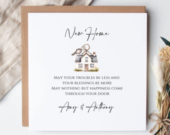 Personalised Irish Blessing New Home Card: Watercolour Design