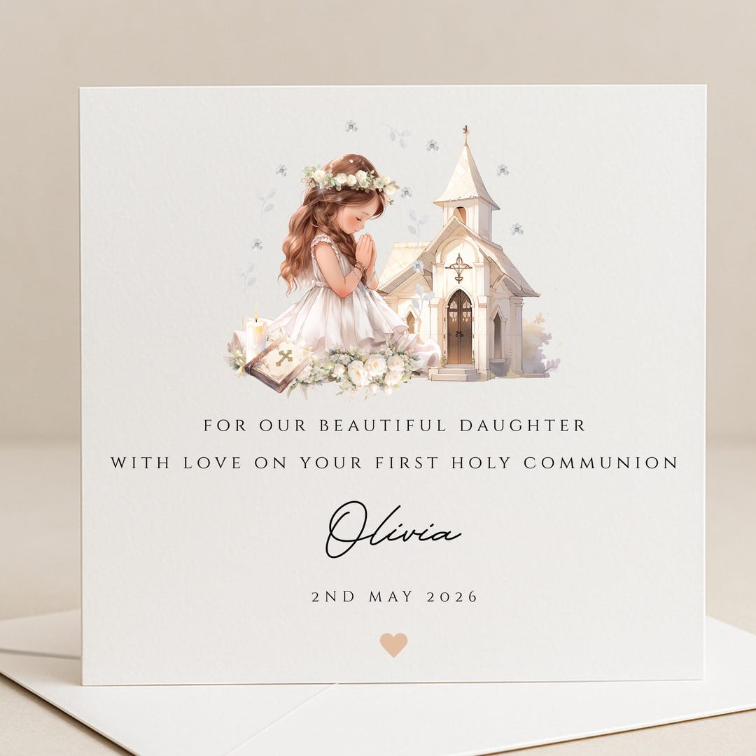 Personalised First Holy Communion Card Beautiful Daughter Granddaughter ...