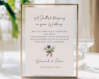 Personalised Scottish Wedding Blessing Print: Thistle A5 Gift
