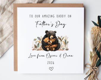 Personalised Father's day card| Twin Daddy card| Father's day twins
