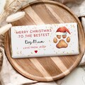 WRAPPER ONLY  Personalised Dog Mum Christmas| Dog Mum Gifts Christmas| Dog Lover gifts| Chocolate bar wrapper Xmas| Dog Dad