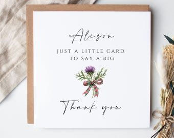 Personalised Scottish Thistle Thank You Card