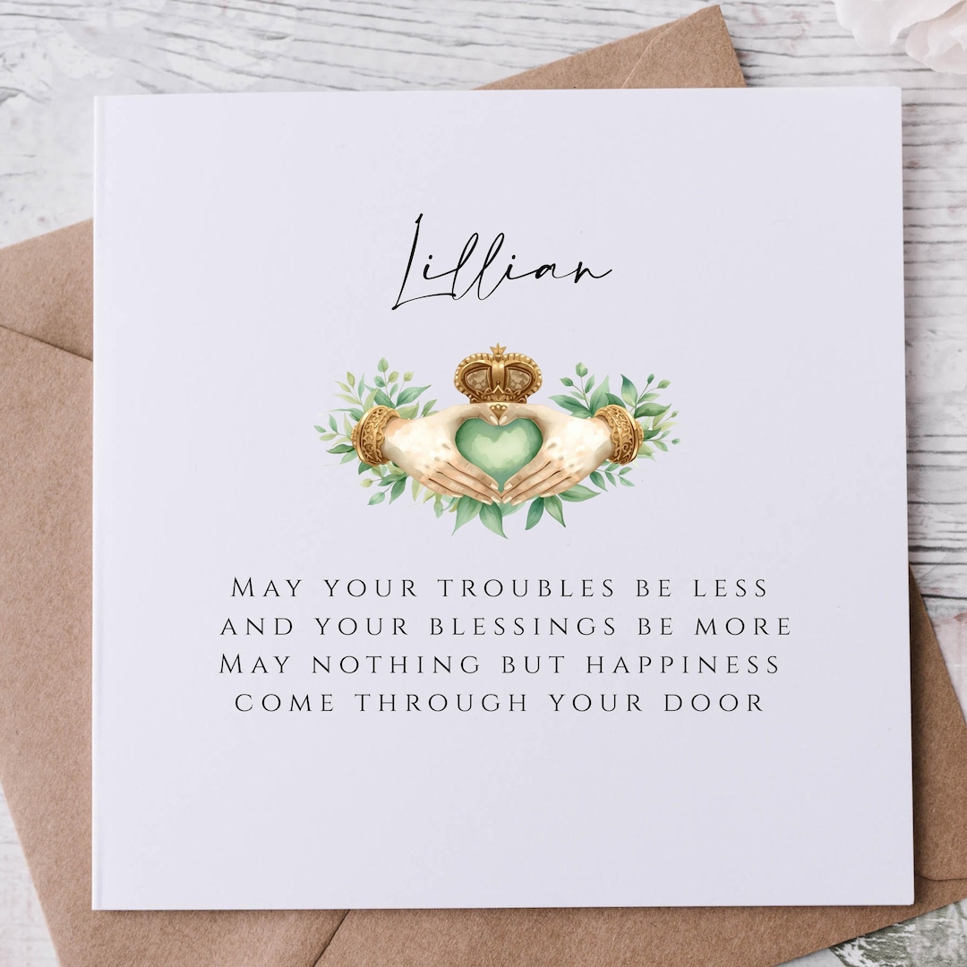 Personalised Irish Blessing Card| New Home Irish Card| Good Luck Card ...