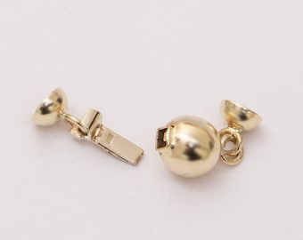 7 mm Ball Connector Clasp for Pearl Necklaces, 14K Solid Gold Shiny Round Ball Clasp, Jewelry Connector, Valentines Day Gift, Bracelet Clasp