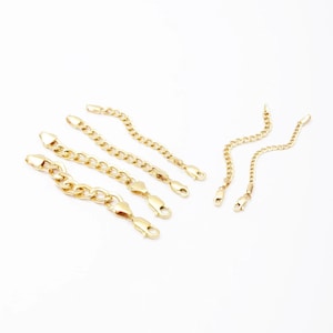 Cuban Curb Chain Extender, 14K Real Gold Gourmet Removable Extension Chain, Lobster Closure Cuban Hollow Link, Necklace or Bracelet Extender