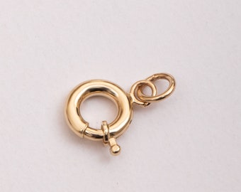 14K Real Gold Spring Ring Separator Clasp, Necklace Detangler, Necklace Spacer Clasp, Prevent Tangling, One Link Separator for 2 3 Necklaces