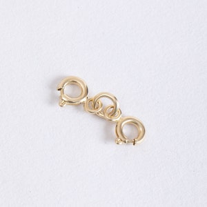 0.60 Inch Connector Double Spring Ring Clasps for Your Necklace Bracelet or Anklet, 14K 18K Solid Gold Security Clasp, Safety Extender Piece image 1
