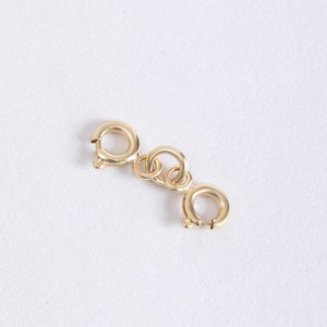 0.60 Inch Connector Double Spring Ring Clasps for Your Necklace Bracelet or Anklet, 14K 18K Solid Gold Security Clasp, Safety Extender Piece