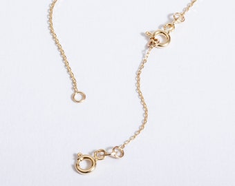 Adjustable Necklace or Bracelet Extender, 14K 18K Solid Gold Removable Extension Cable Chain, 1" to 8" Inch Extender, Extra Add Chain Links