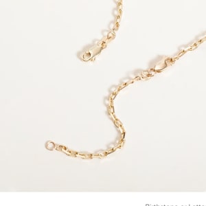 2.30 mm Cable Extension Chain, 14K 18K Real Thick Cable Chain Extender, Connector Chain with Lobster Clasp, Removable Necklace Gold Extender