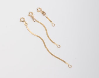 Serpentine Chain Extender, 14K Solid Gold S Link Extension Chain, Tiny Skinny S-Shaped Chain, Bracelet or Necklace Extender, Snake Extender