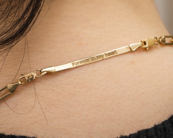 Extensor personalizado, pulsera/extensor de collar de cadena de espiga de oro macizo de 14k, eslabón extensor de cadena de serpiente plana de 1"-8", cierre de garra de langosta