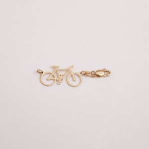 Bicycle Tag for Your Necklace, Bike Jewelry, 14K 18K Real Gold Removable Bicycle Tiny Tag, Sports Lover Gift, Extend Your Bracelet or Anklet image 3