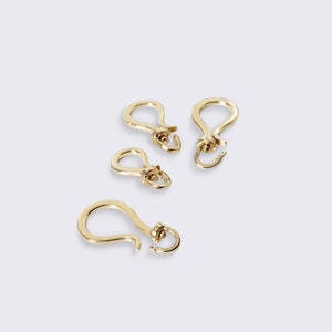 S-Hook Clasp, 14K 18K Solid Gold Hinge Hook Clasp, Hang Your Pendant, Hook Charm Holder, Swivel S Pendant Connector, Enhancer For Your Charm