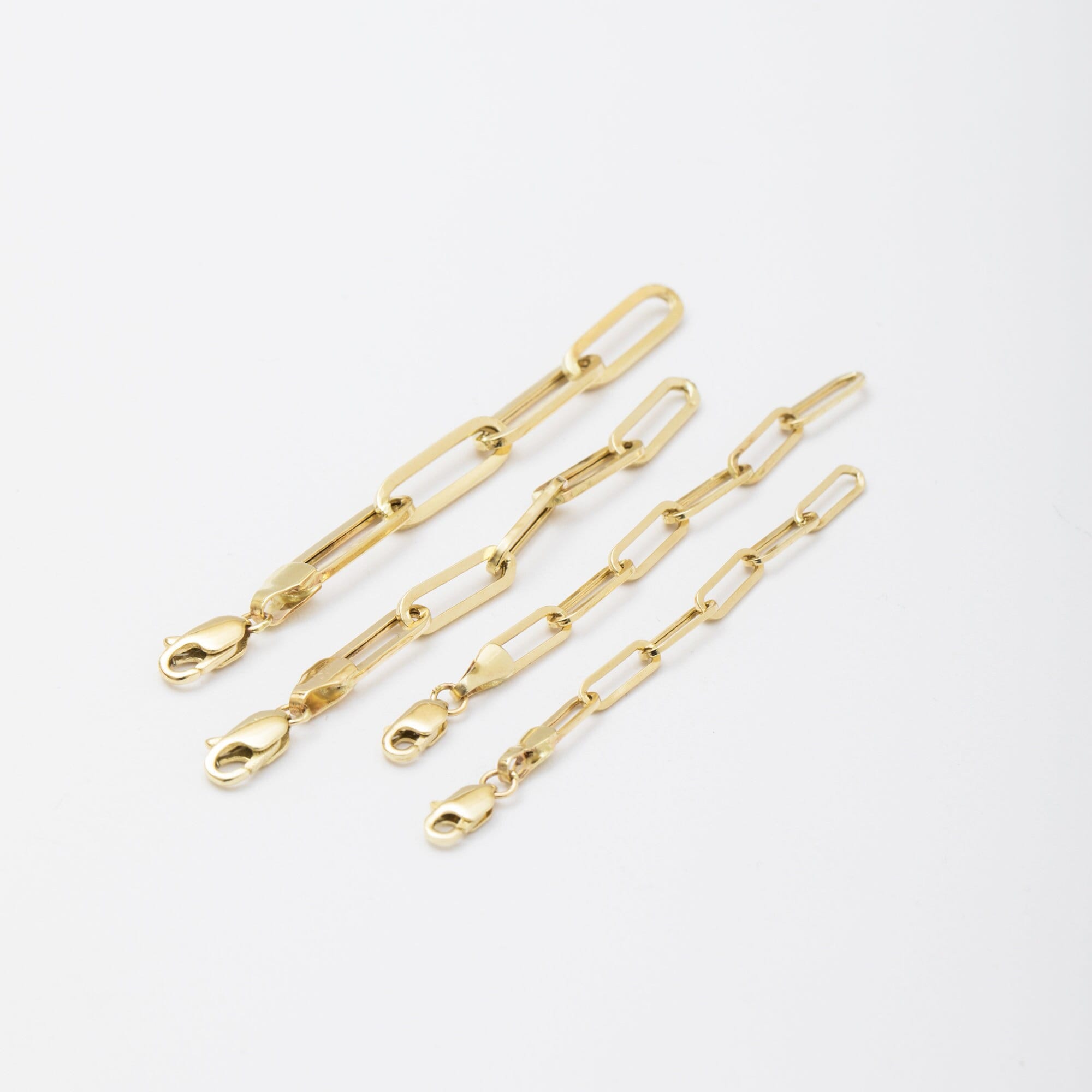 Paperclip Extension Chain in 14K Real Gold Elongated Link Etsy