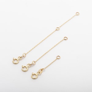 14K or 18K Solid Gold Chain Extender 14k Removable 1 2 3 4 5 6 7 or 8 inches Necklace Anklet Bracelet Extender Dainty Adjustable Extension