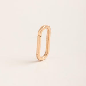 14K 18K Solid Gold Elongated Enhancer, Oval Clasp for Charm Holder ...