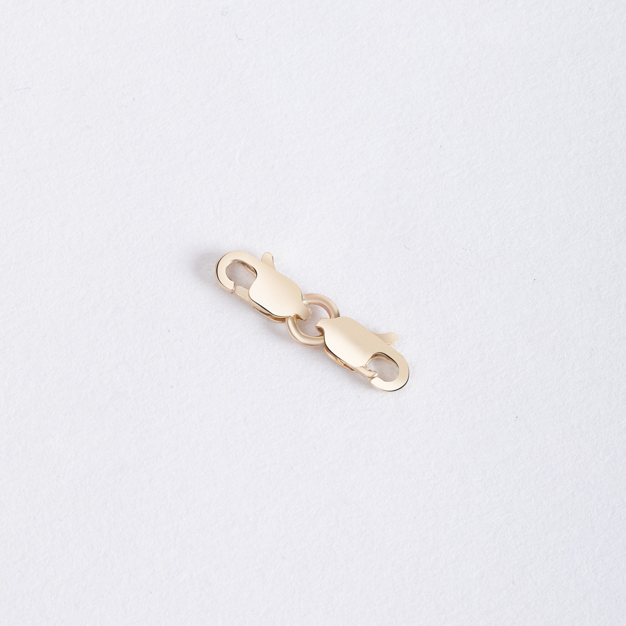 Pear Lobster Clasp, 10K Solid Gold, Yellow and White Gold, Chain