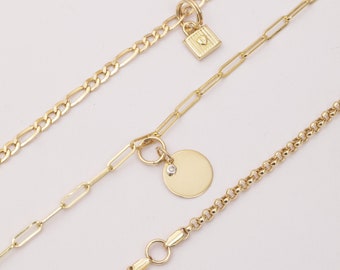 14K or 18K Solid Gold Double Jump Rings Rose White Gold 7mm 8mm 9mm Solid Gold Split Jump Rings Charm Pendant Bail Clasp Connector Jump Ring