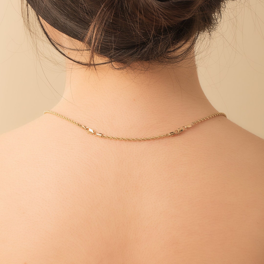 14K Genuine Gold Rope Chain Jewelry Extender Designed Etsy