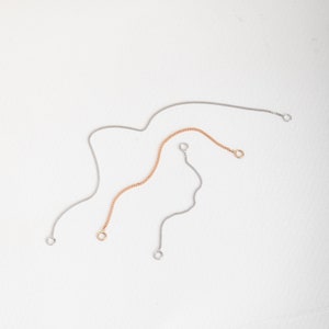 Convertible Single Earring Chain, 14K 18K Real Gold Dangle Chain Attachment, Cable Ball Bead Cuban Chain Connector, Gold Threader Ear Jacket