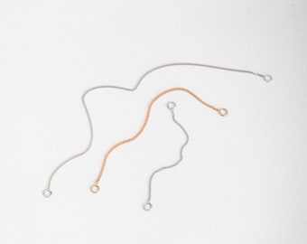 Convertible Single Earring Chain, 14K 18K Real Gold Dangle Chain Attachment, Cable Ball Bead Cuban Chain Connector, Gold Threader Ear Jacket