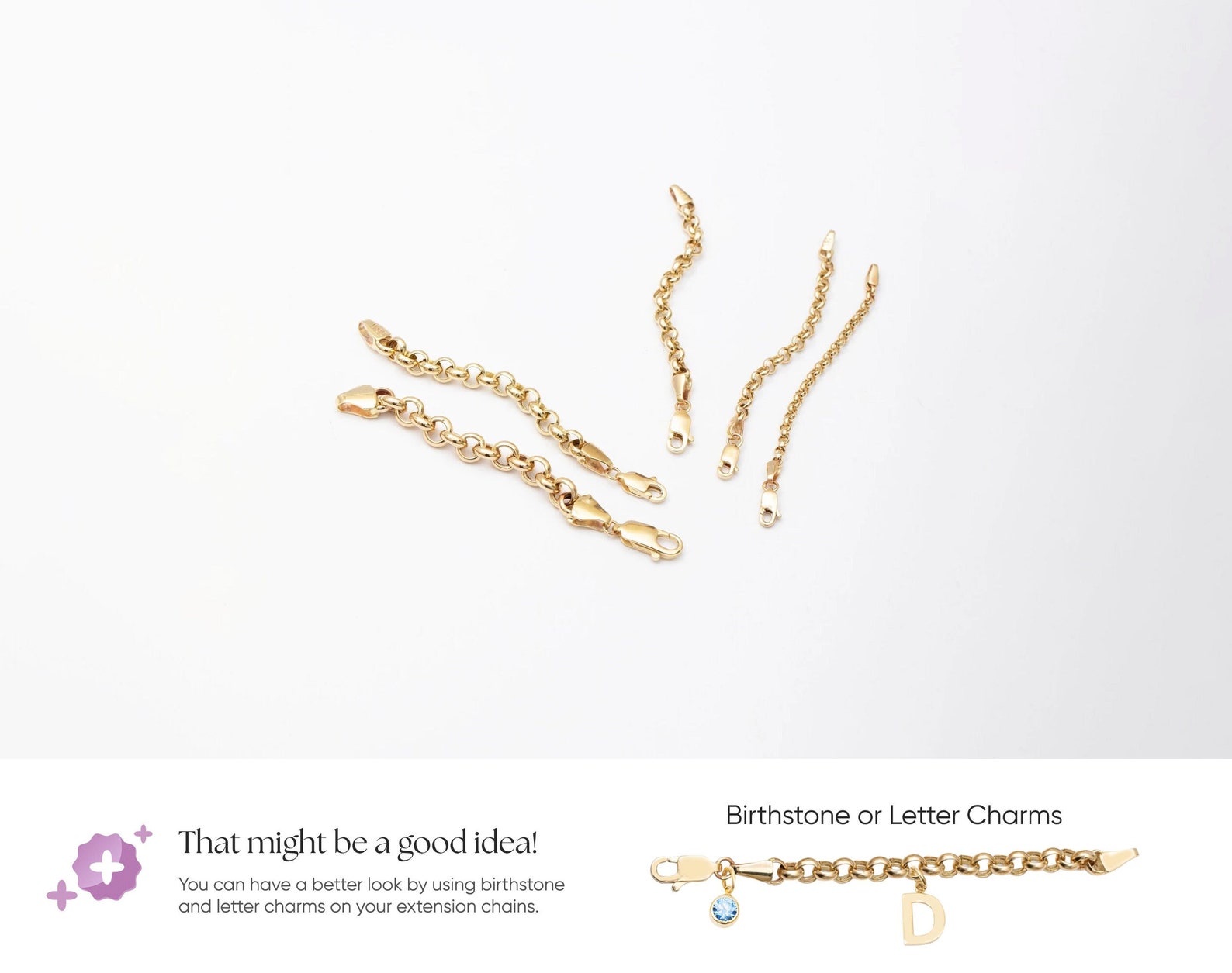 Adjustable Rolo Chain Dainty Classic Rolo Extension Chain, 14K Solid Gold Removable Rolo ...