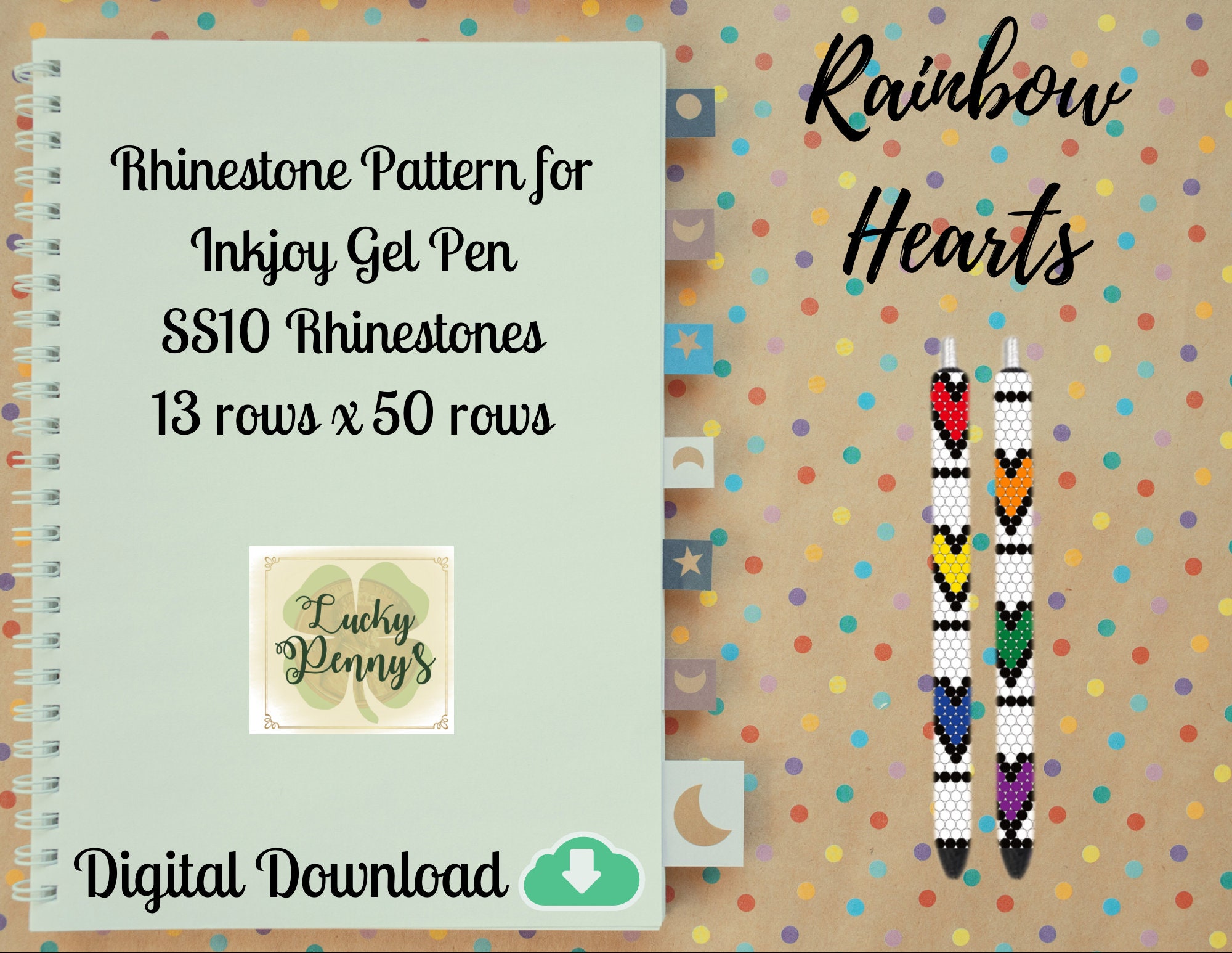Hearts Rhinestone Pen Template ss10 – Sweet and Simple Crafts