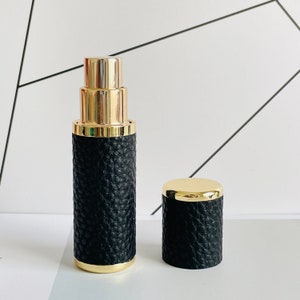 Atomizzatore spray per profumo ricaricabile portatile personalizzato da 5 ml, portatile da viaggio, flacone di vetro, nebulizzatori a nebbia fine, pelle cucita a mano