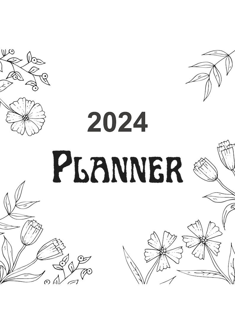 2024 Monthly Calendar Printable, Simple, Minimalist Calendar