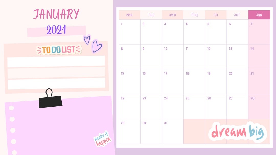2025 Monthly Calendar Printable, Cute and Lovely Calendar, 2025 Monthly