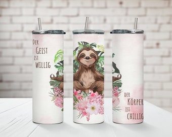 Tumbler Thermo Mug Coffee Mug Sloth in Chill Mode 20 Oz