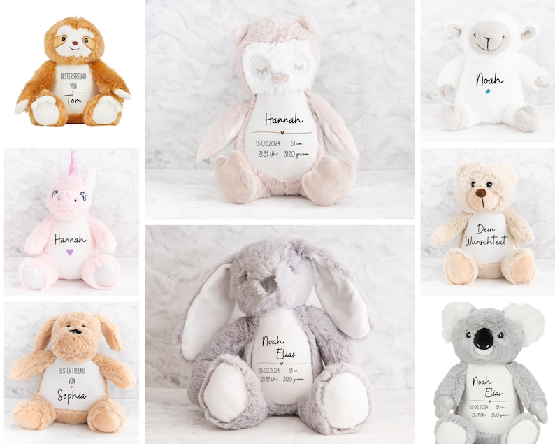 personalized cuddly toy stuffed animal plush toy with name image 1