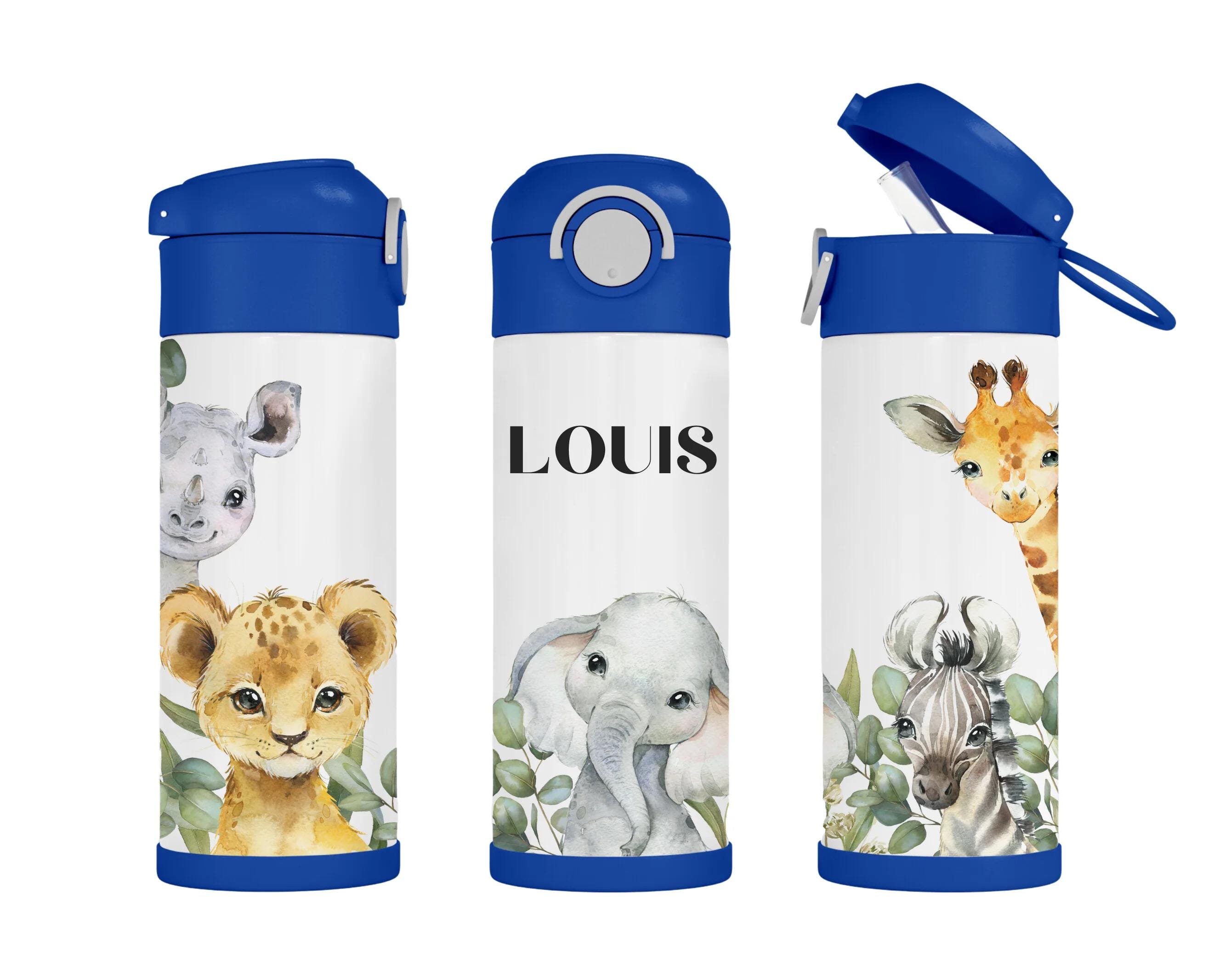 personalized drinking bottle for children with the name "Safari"