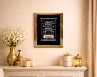 Hifazat ka taweez Islamic Wall Art Frame, Embossed Metal Plate in Gold, Silver and Rose gold, Protection Amulet Eid Gift.