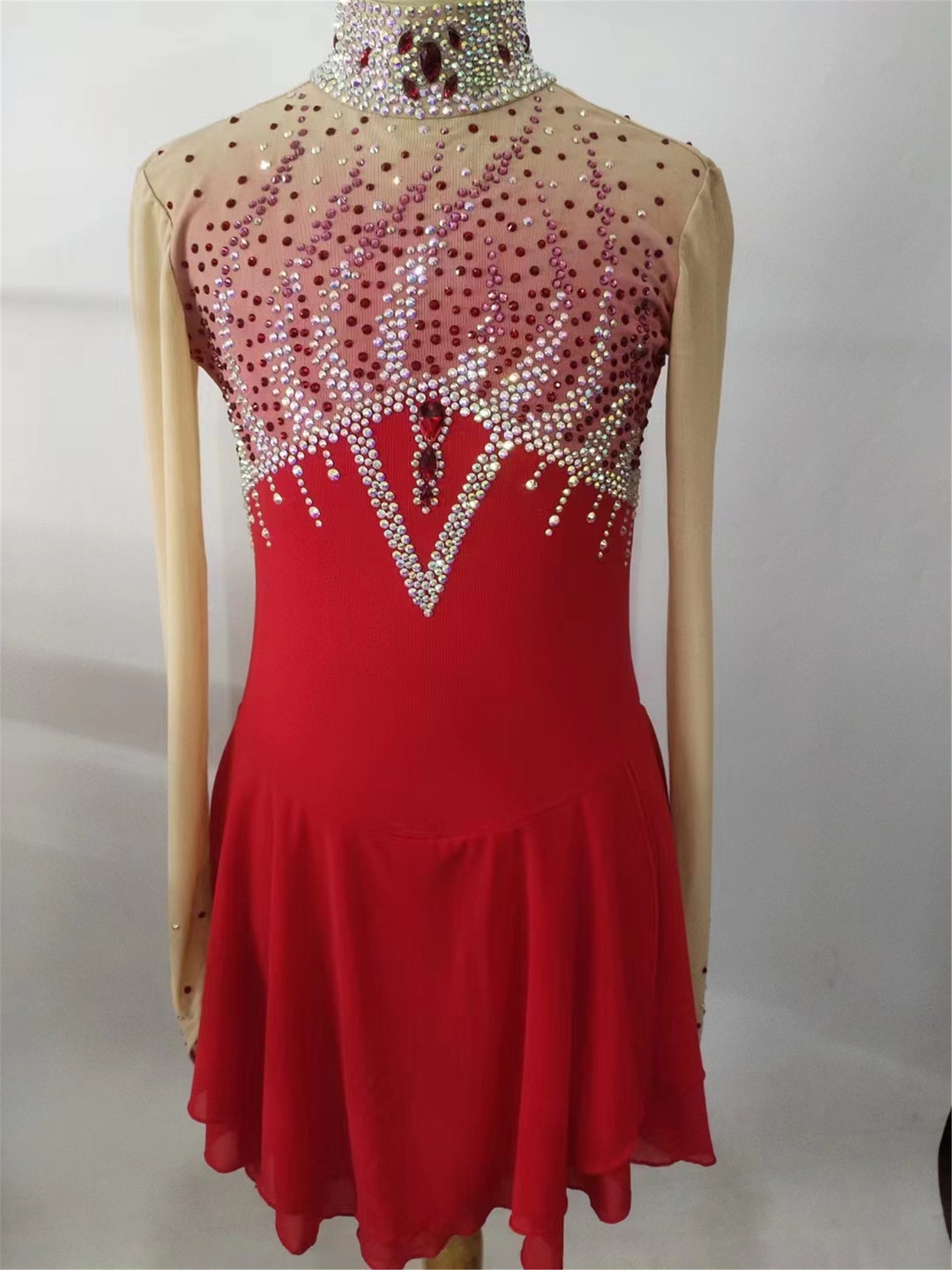 Red Figure Skating Dress for Women Etsy