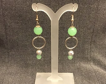 Spring Green Loop Earrings