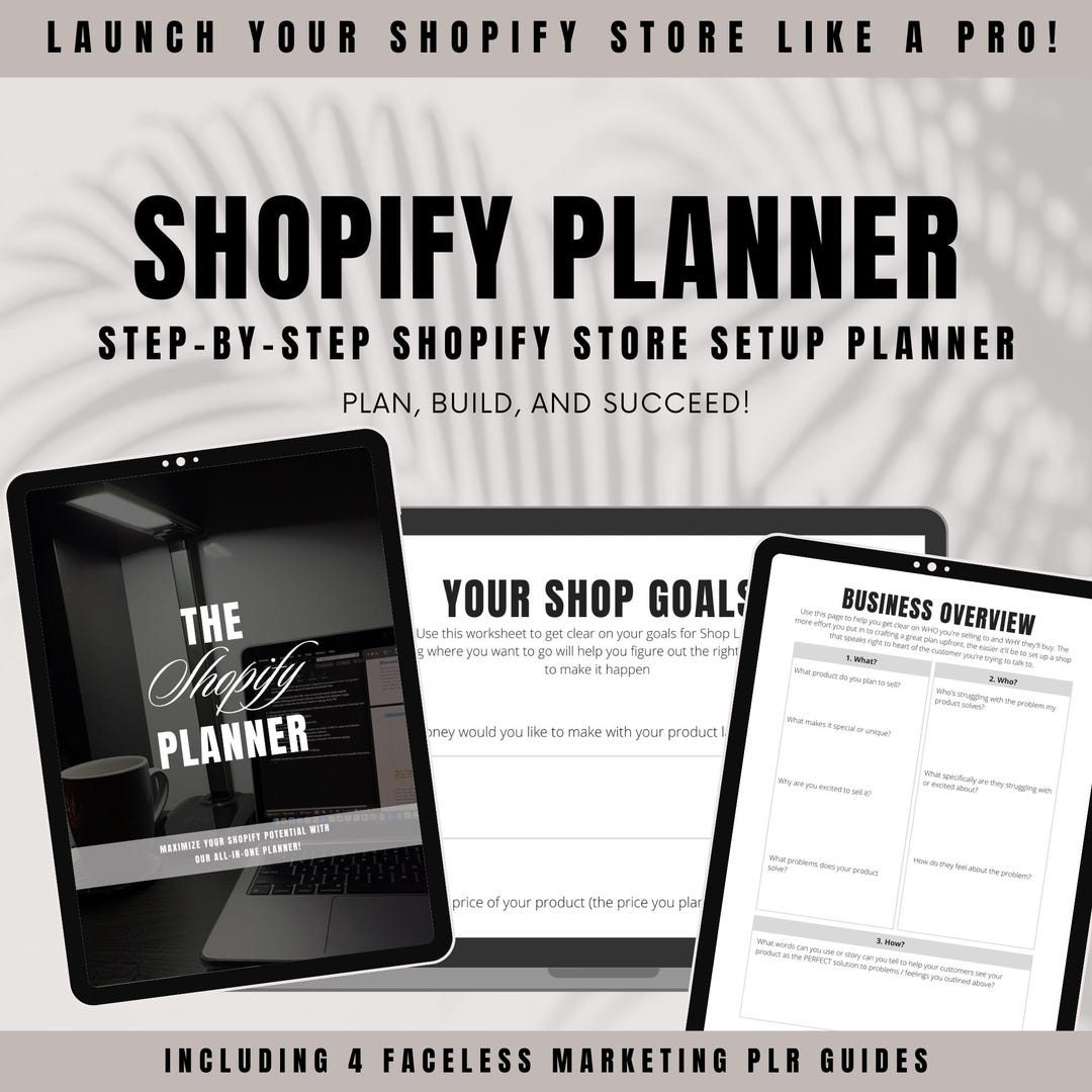 Shopify Store Planner: Business & Marketing Guide (PDF) - Etsy