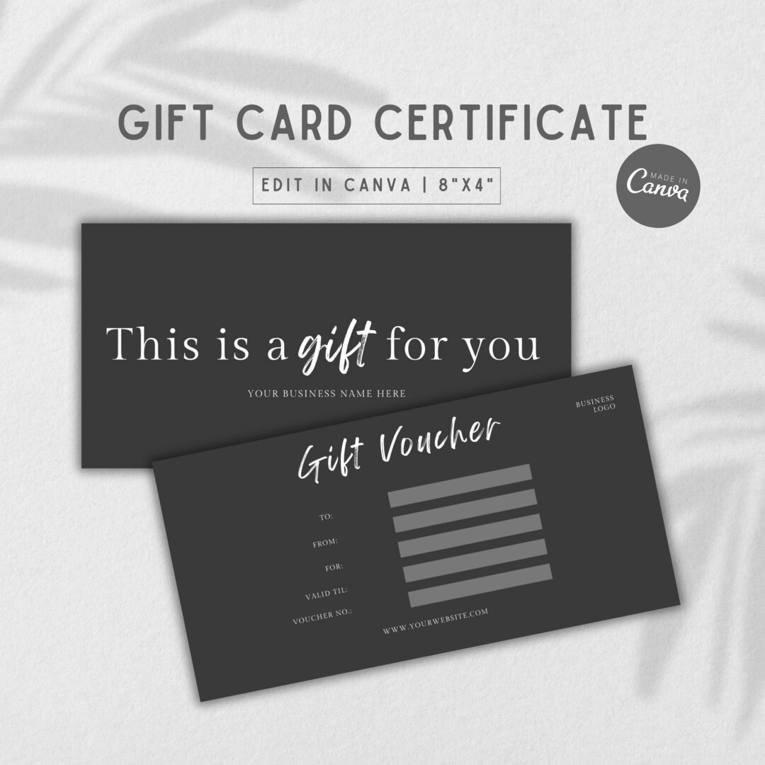 Editable Canva Gift Certificate Template For Business Owners