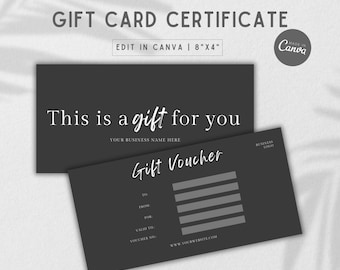 Modèle de chèque-cadeau modifiable : bon d'achat Canva Business (téléchargement numérique)