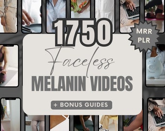 1750 ansiktslösa melaninvideor: MRR PLR digitala rullar