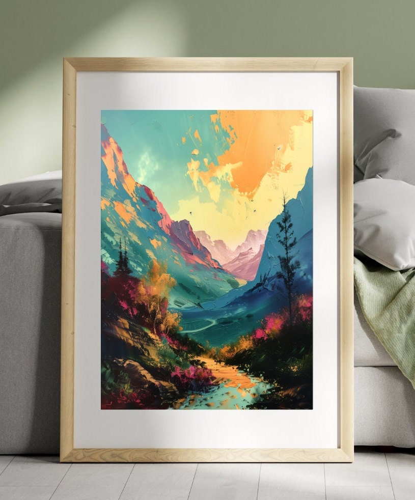 Abstract Mountainscape, Digital Print (MORE SIZES!) for Immediate ...